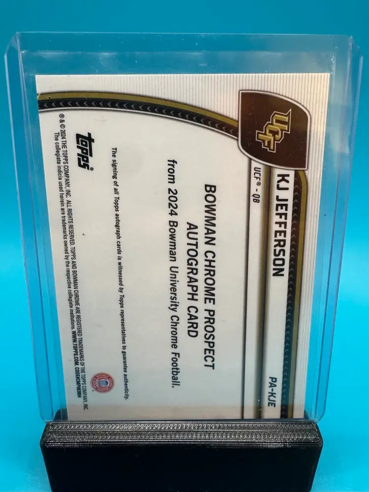 KJ Jefferson 1st Bowman Chrome U Auto UCF Knights