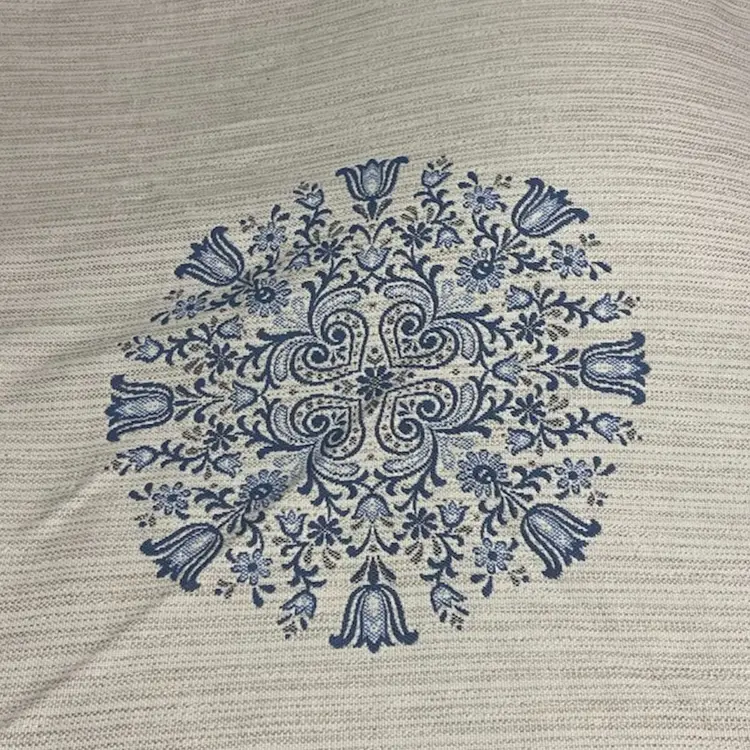 Vtg Halltex-Folk Art Couple, Made In Austria, 78” Round Tablecloth With Two Small Table Runners