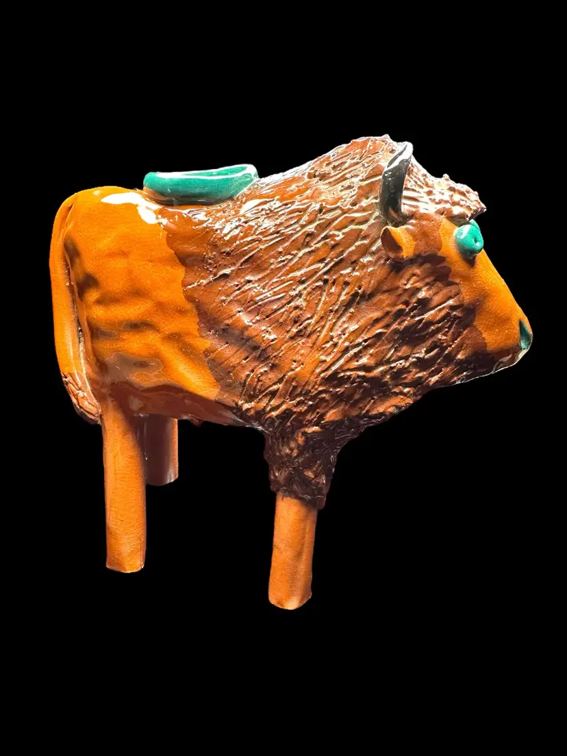 Betsey Hurd Pottery/Clay Animalabra “Buffalabra” Weirdo Derpy Candleholder