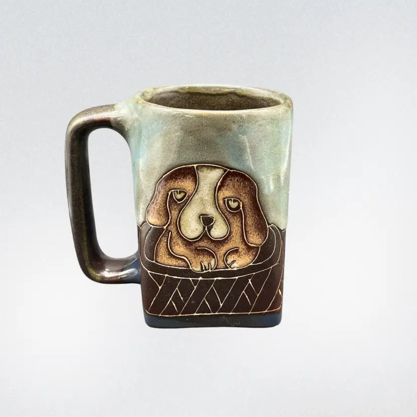 Mara Stoneware 12 Oz. Pottery Dog Coffee Mug