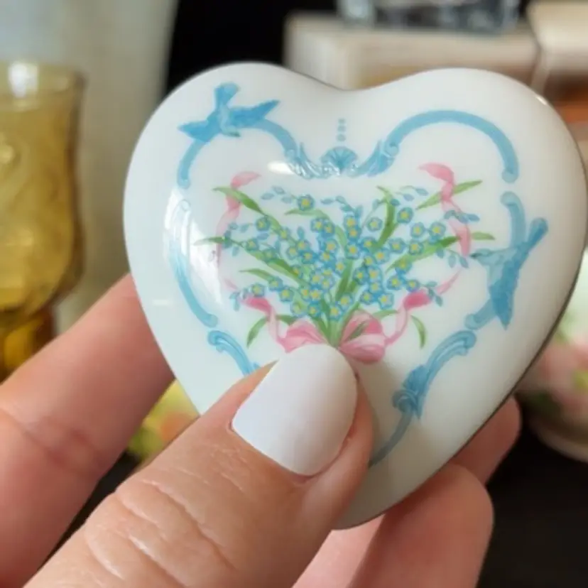 Forget Me Not Heart Trinket Dish