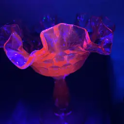 Fenton Thumbprint Dusty Rose Compote