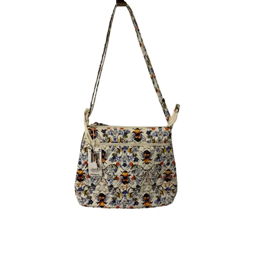 New With Tags Vera Bradley Original Zip Hipster Crossbody Bag “Bee Garden” 9” X 12”