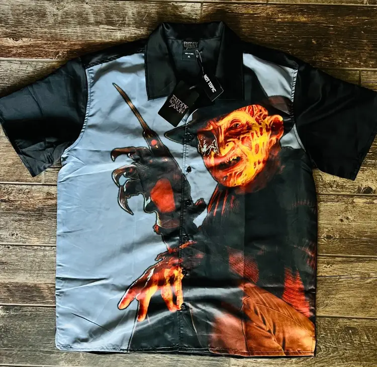 NWT Freddy Vs. Jason Freddy Krueger Button-Up Shirt XL - New With Tags