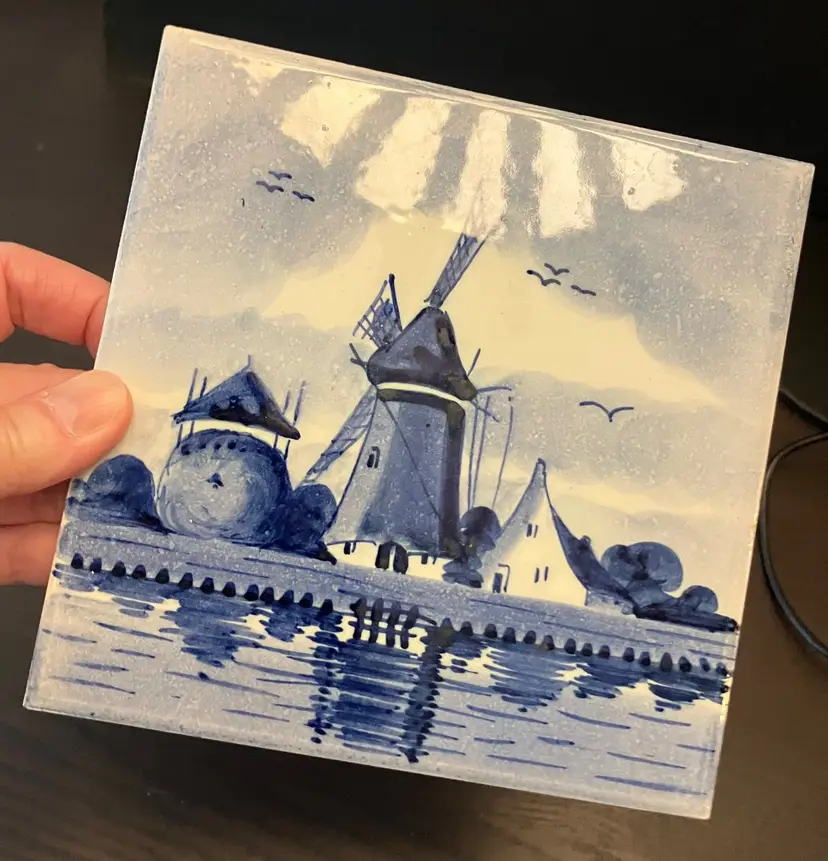 Delft Holland Tile Handpainted Blue 6" square