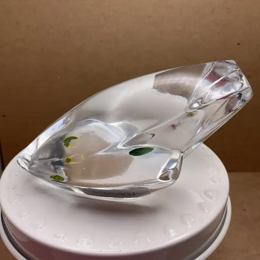 VTG Toscany Crystal Frog Paperweight Japan 3” x 4.25”