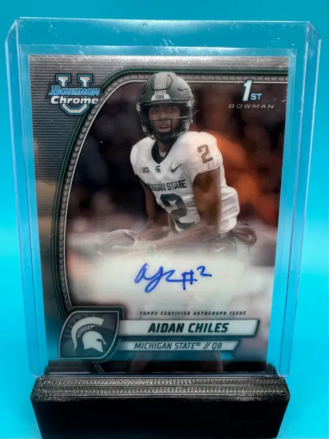 Aidan Chiles 1st Bowman Chrome U Auto Michigan State Spartans