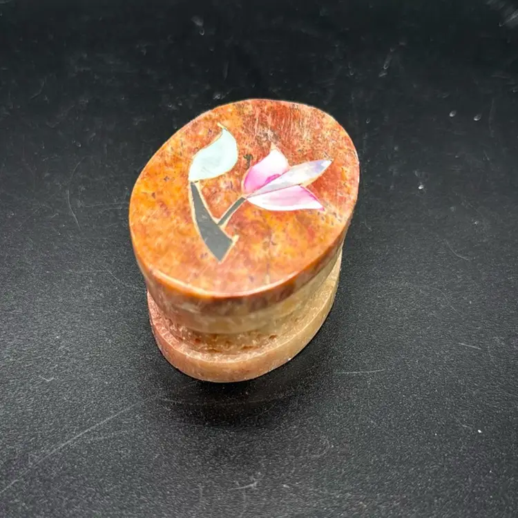 Small Oval Stone Trinket Box