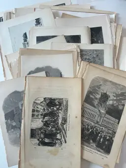 100 Antique Book Page Prints. 1800s-1900s Ephemera. Lithographs, Engravings, Graphics, Crafting, Scrapbooking, Bulk #7