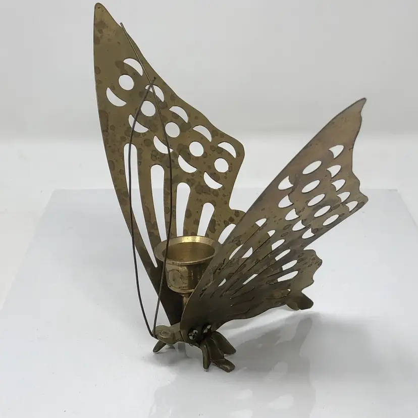 Brass Butterfly Candlestick Holder