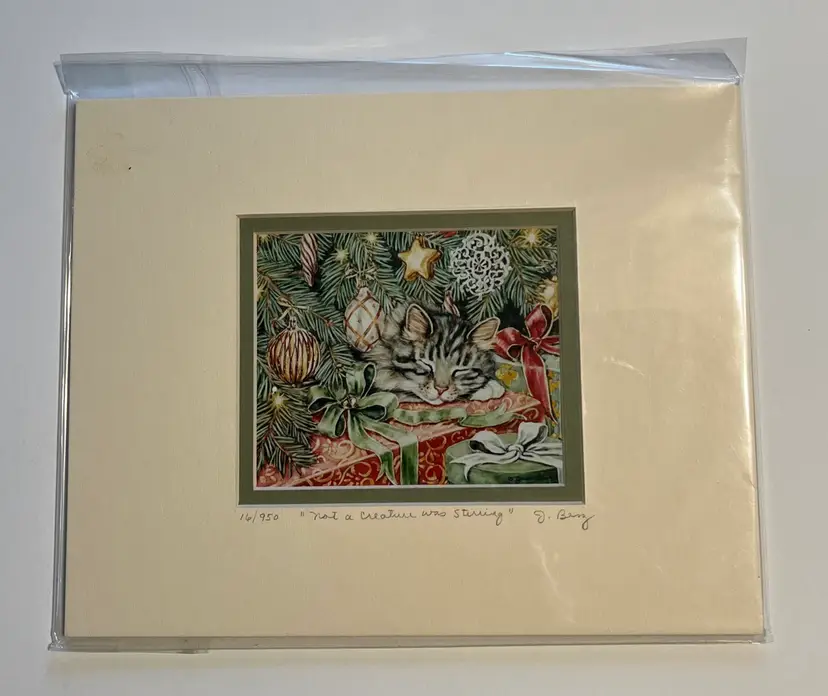 Jan Benz Fine Art Watercolor Print “Not a Creature Was Stirring” Signed #16/950