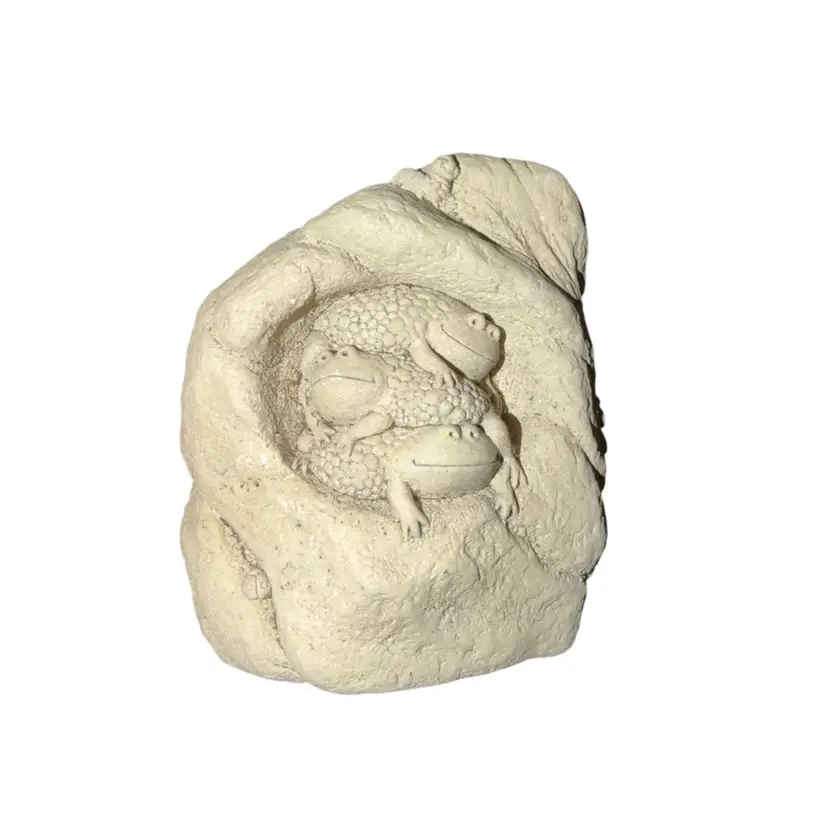 Vintage CARRUTH Studio TOAD HOLLOW 1998 FROGS IN CAVE Garden Stone Sculpture