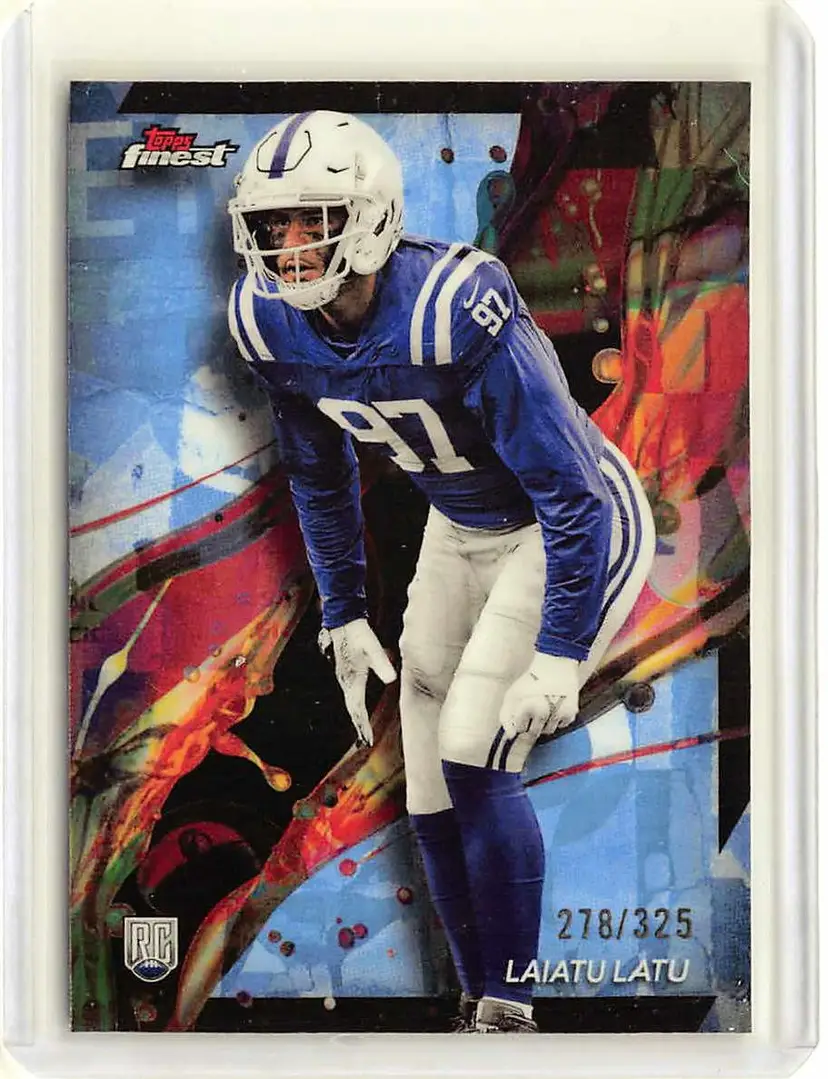 2024 Topps Finest Laiatu Latu #58 Sky Blue Refractor /325 RC Indianapolis Colts