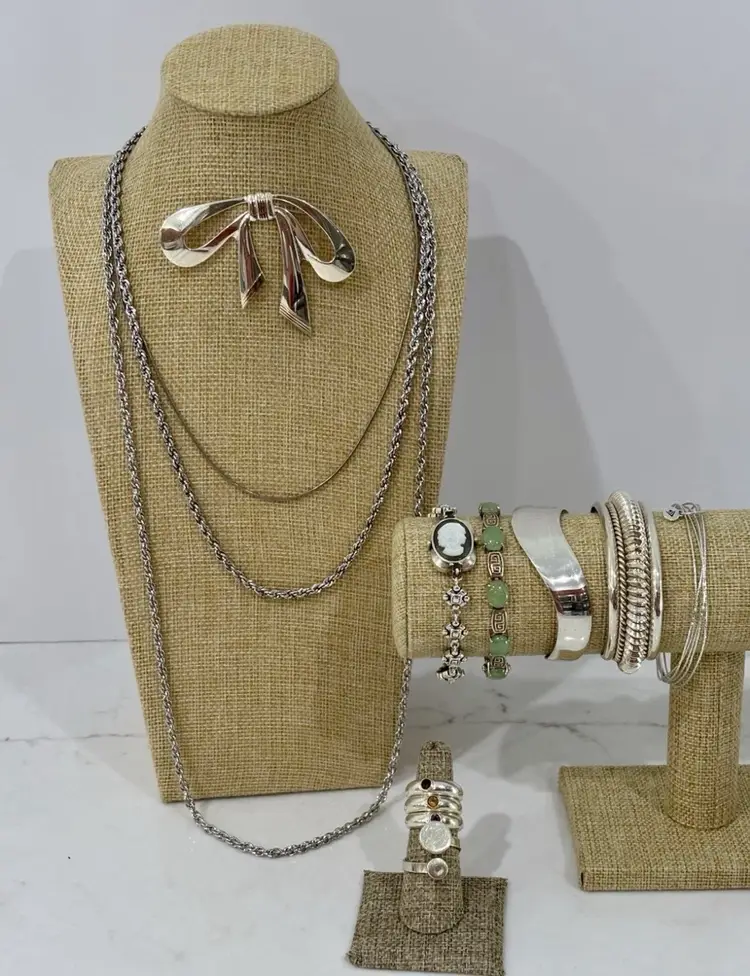 Vintage Sterling 925 14K Jewelry Lot 197 Grams Wearable Jewelry