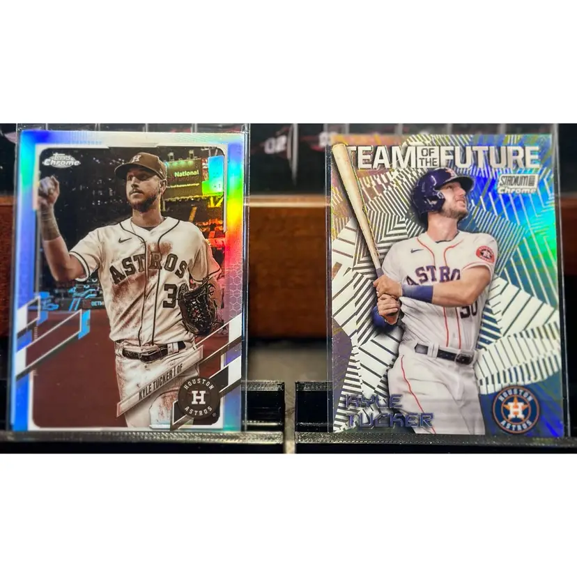 Kyle Tucker Houston Astros lot: 2021 Topps Chrome Sepia Refractor & 2022 Stadium Club Team of the Future