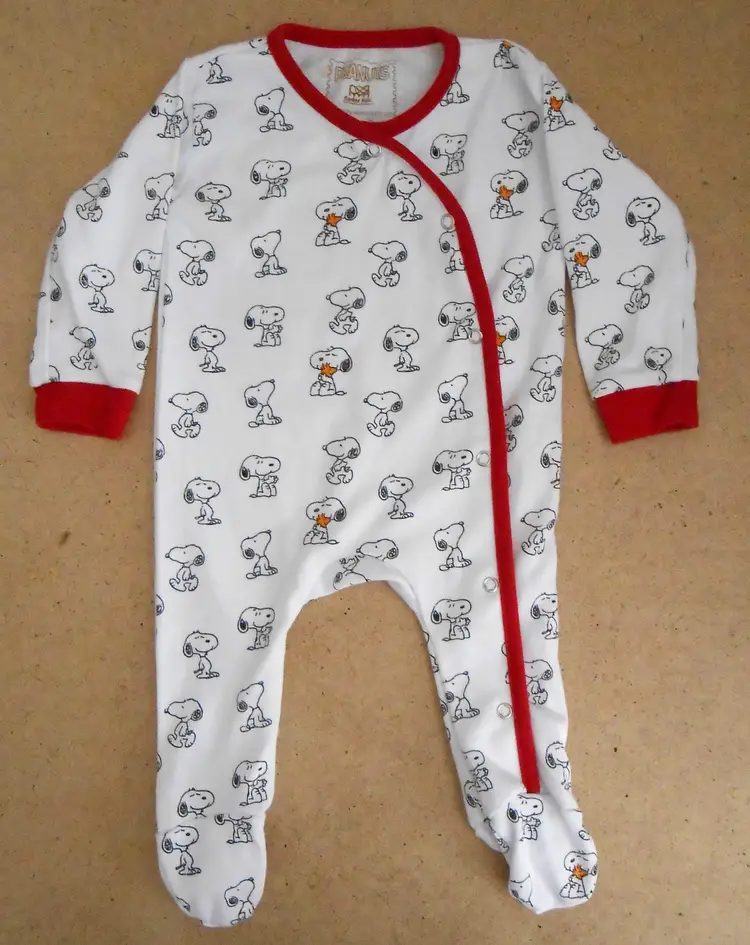Peanuts Red and White Snoopy Pajamas 0-6 Months