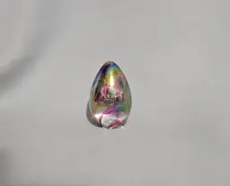 Glass Eye Studio Egg Paperweight Signed GES 98 Dichroic Swirl