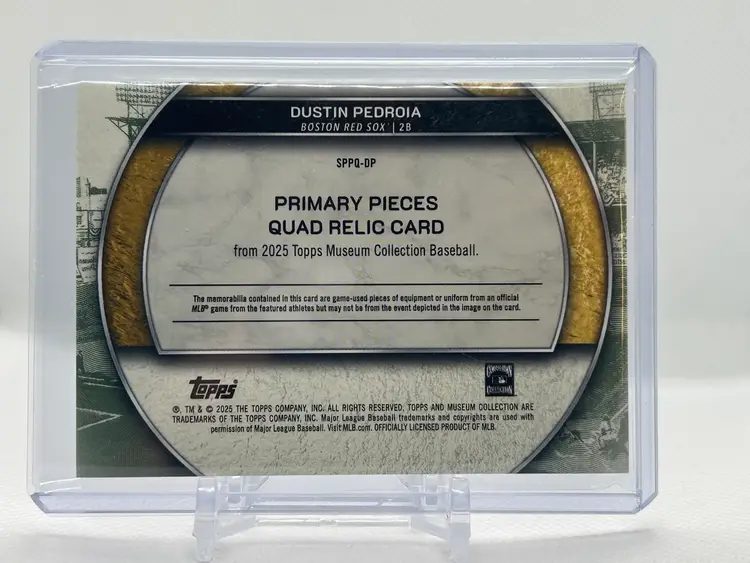Dustin Pedroia 2025 Museum Collection Pristine Pieces Quad Relic /25 Boston Red Sox