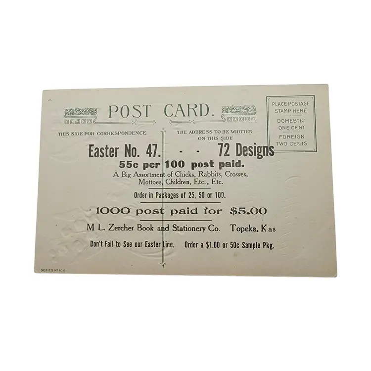 Antique Friendships Easter Offering Postcard With Chickens Lily Of The Valley Flowers Vintage Gold Embossed