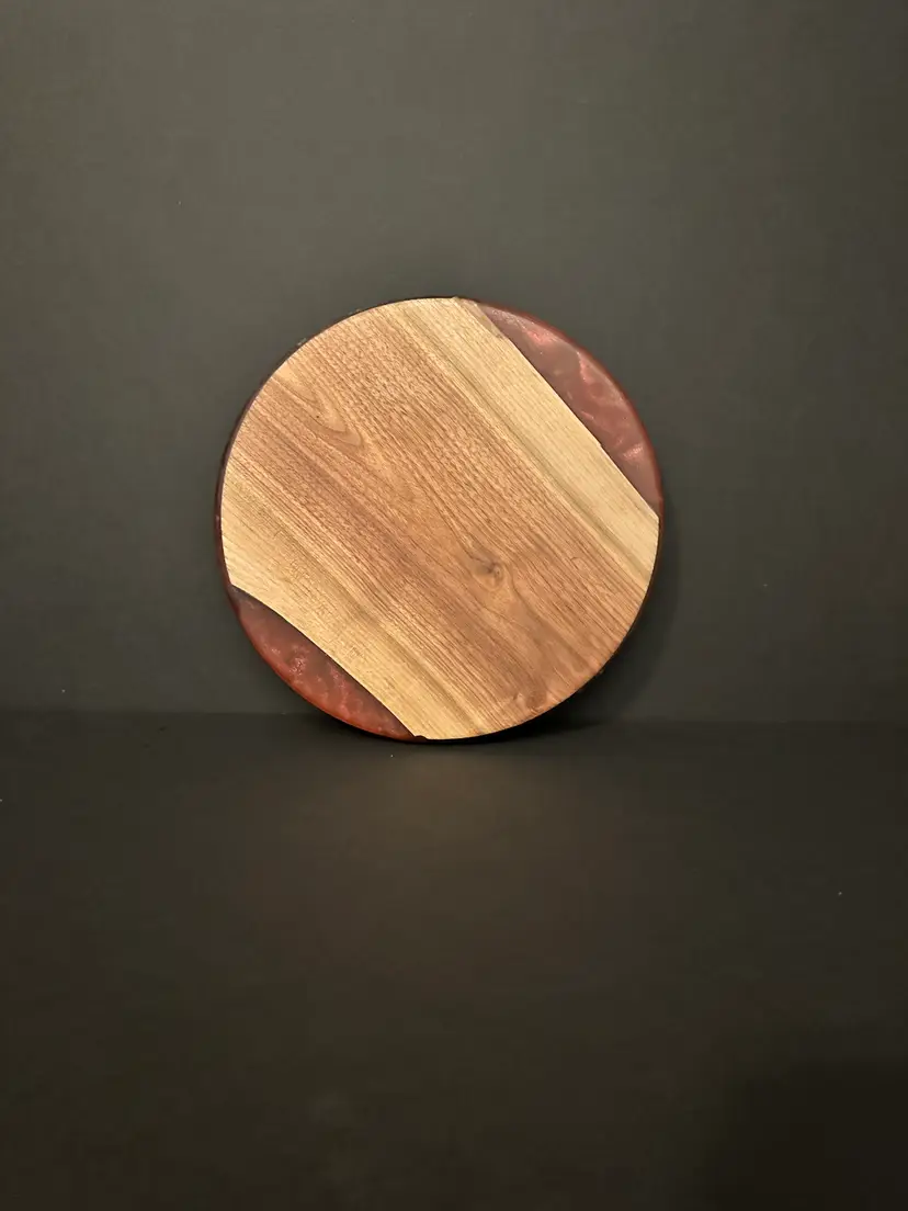 Walnut Wood with Red Epoxy Cutting Board