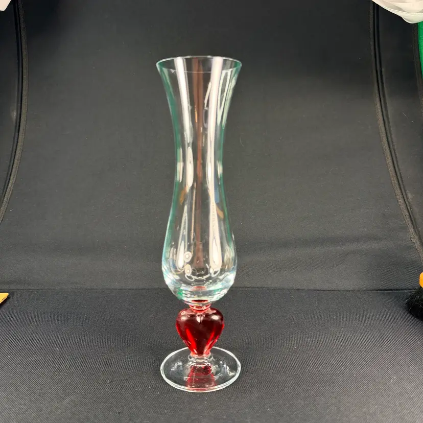 Art Glass Vase With Heart Stem
