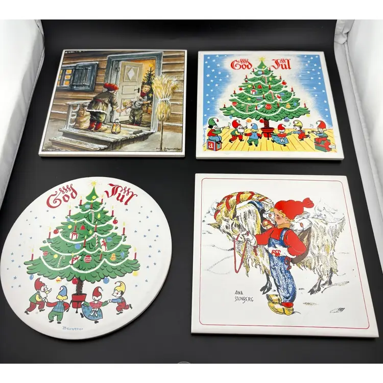 #01 - Vintage Swedish Christmas Tiles/Trivets Buyers Choice Starting Bid 5.00 Each
