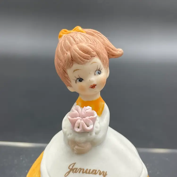 Ardco Miniature January Girl Month of the Year #3859 Porcelain VTG Winter Figurine