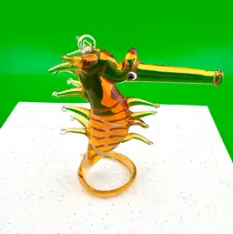 Vintage Blown Glass Sea Dragon Ornament Or Free Standing 3” Tall x 3” Long