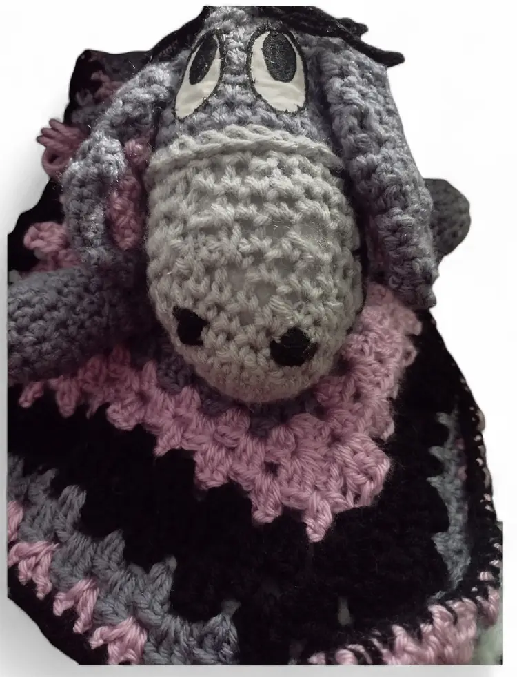 3 Handmade Crotchet Winnie Pooh Stuffed Characters Dresser Dolls Granny Square