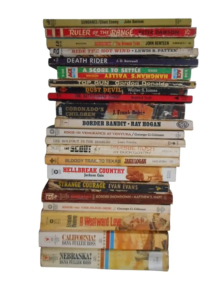 Lot of 22 Vintage Western Paperback Books 1950s - 1980s