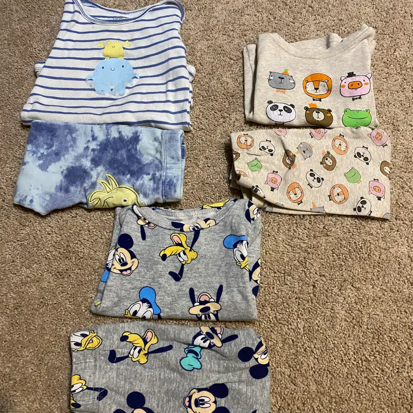 Boy's Size 24 Months Mixed Brand Bundle of Short Sleeve & Pants Sets - 6 Pieces