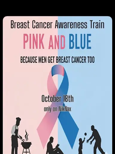 Breast Cancer Awareness Train Pink & Blue W/pinkinpete&tracy On Niknax. Net 