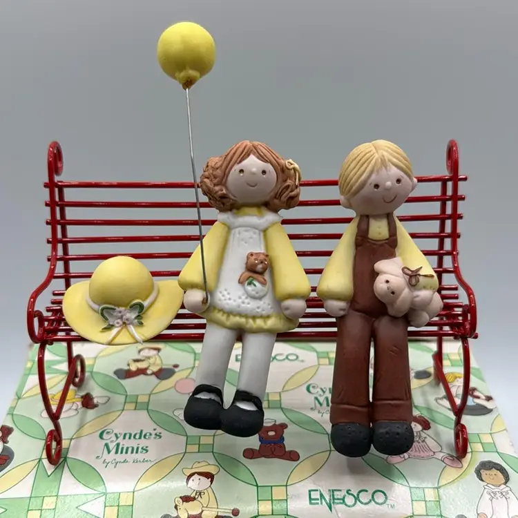 Cynde’s Minis Enesco 1984 Kiddos On A Bench Cynde Kerber