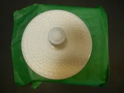 #01 Westmoreland Hobnail Milk Glass Powder Dish / Covered Candy Dish (5"W x 2"H  with lid 4 1/2" Tall )