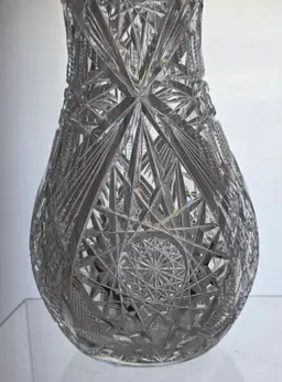 American Brilliant Period Cut Glass Vase