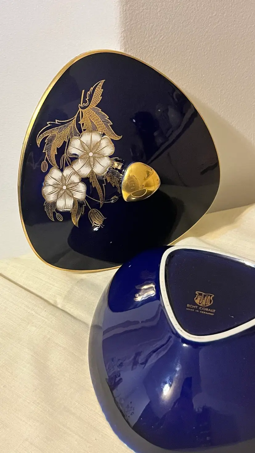 Echt Kobalt Germany Lidded Candy/Trinket Dish