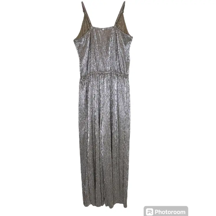 Xhilaration cross front sleeveless wide leg glam crinkle jumpsuit (no tag)