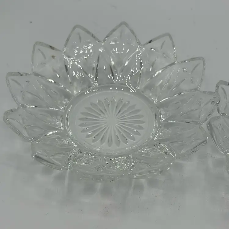 Two Federal Glass Petal Dishes