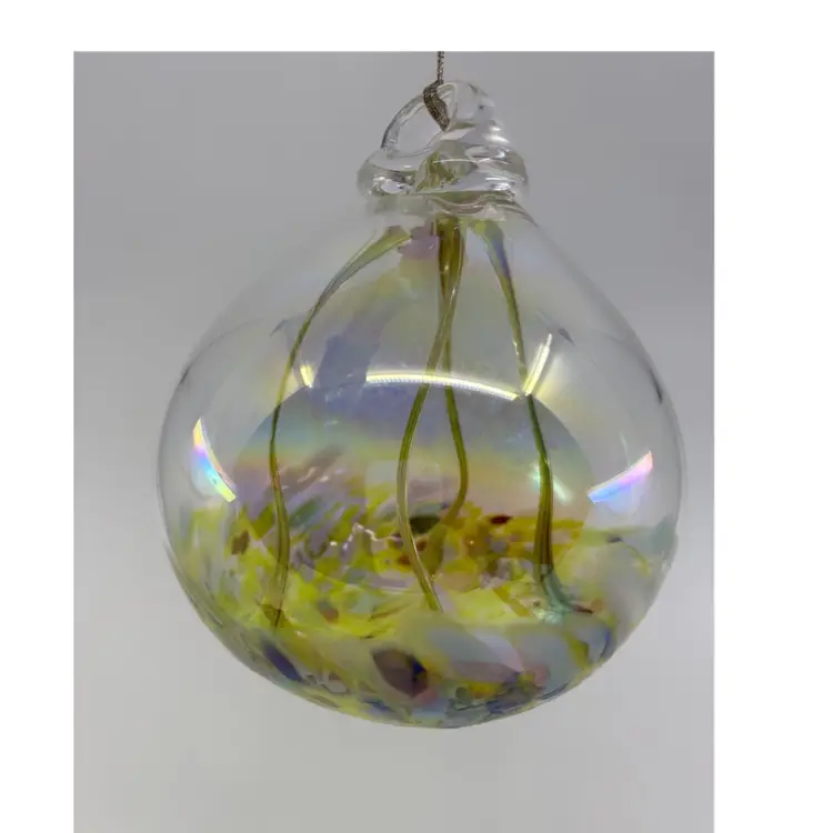 Large Blown Glass Witch Ball Ornament 6”