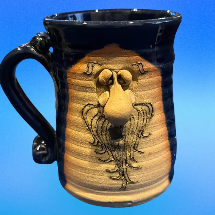 Peter Petrie Signed Ugly Face Mug Bearded Old Man