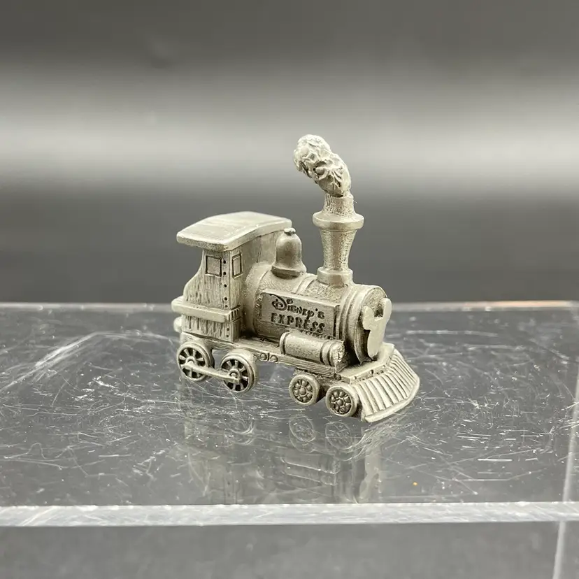 Disney Express Pewter Train Engine Miniature Locomotive Metal Figurine Vintage