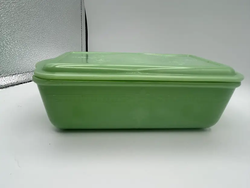 Vintage Philbe Jadeite FireKing Loaf Pan With Lid