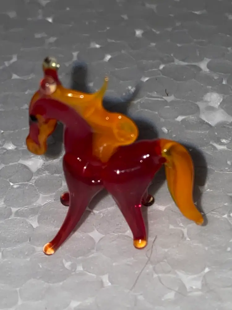 #01 25% Off In From Ukraine Miniature (1 To 1.5") Blown Glass  Amber And Black Cat Front And Back Photos (was $8)