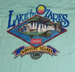 vintage single stitch Lake of the Ozark Crappie t-shirt Fish Missouri fishing