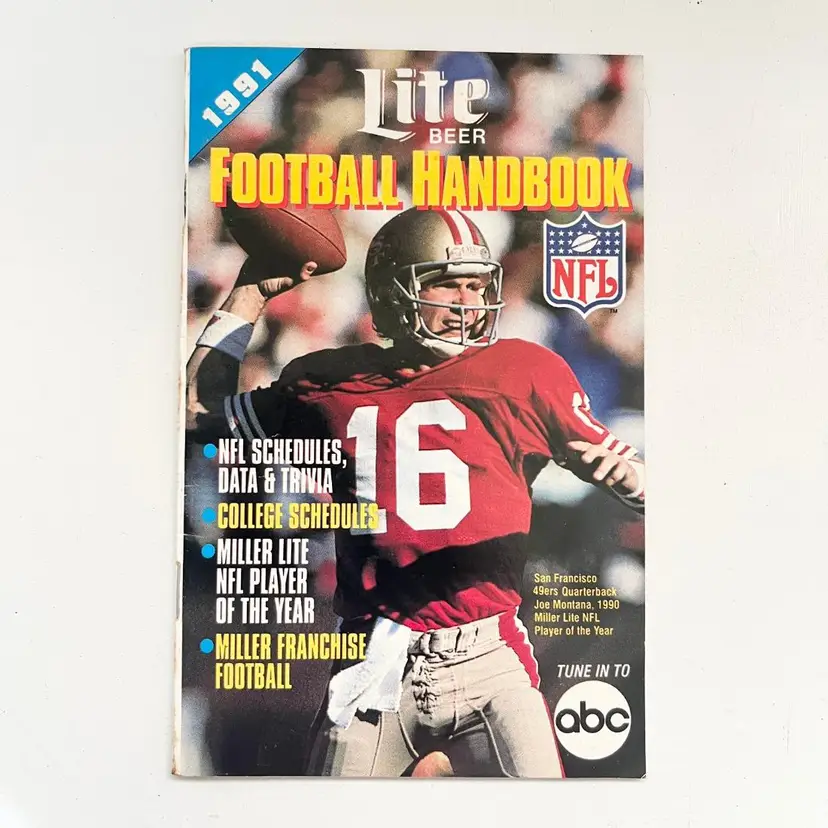 Joe Montana NFL Football Handbook Vintage 1990s