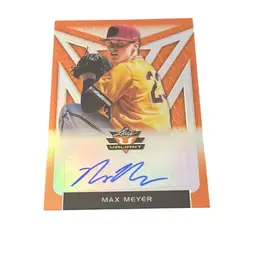 Max Meyer 2020 Leaf Valiant Orange Prismatic Autograph 38/75