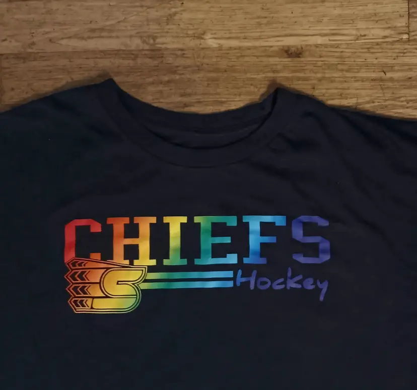 Spokane Chiefs Hockey t-shirt Rainbow Logo NHL WHL seattle kraken seahawks