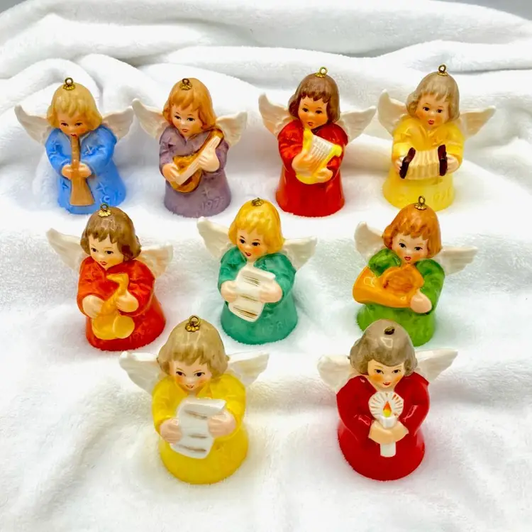 Vintage Lot of 9 Goebel Angel Bells. West Germany