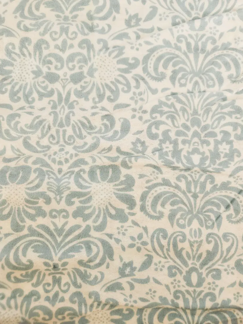 White and Light Blue Cotton Flannel