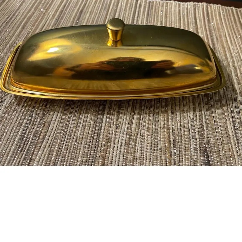#01 - Vintage Lifetime Japan 24K Gold Electroplated Butter Dish With Lid